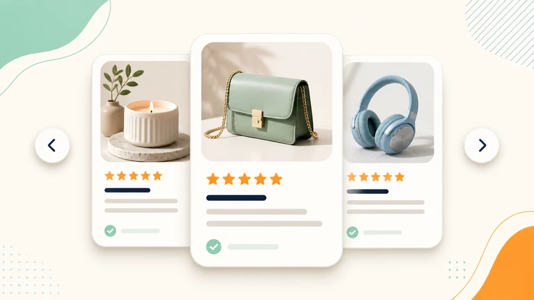 Carousel of customer review cards